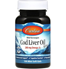 Норвезький риб'ячий жир Carlson Cod Liver Oil 100 мини гел капс