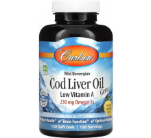 Риб'ячий жир з печінки тріски Carlson Cod Liver Oil 230 мг 150 капс лимон