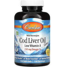 Риб'ячий жир з печінки тріски Carlson Cod Liver Oil 230 мг 150 капс лимон
