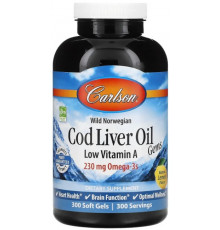 Риб'ячий жир з печінки тріски Carlson Cod Liver Oil Gems 300 капсул Лимон
