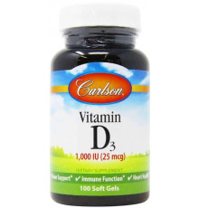 Вітамін D3 для кісток Carlson Vitamin D3 1000 МЕ 100 гел капс