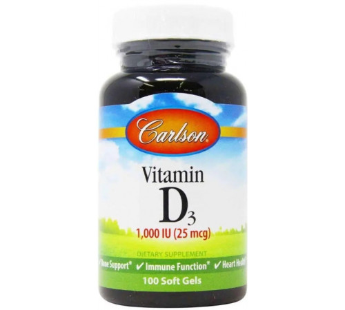 Вітамін D3 для кісток Carlson Vitamin D3 1000 МЕ 100 гел капс