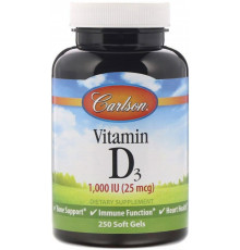 Вітамін Д 1000 Carlson Vitamin D3 250 капсул