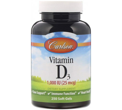 Вітамін Д 1000 Carlson Vitamin D3 250 капсул