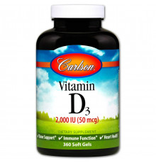 Вітамін Д3 для кісток Carlson Vitamin D3 2000 МЕ 360 гел капс