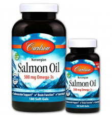 Масло лосося Carlson Salmon Oil 500 мг 180+50 капсул