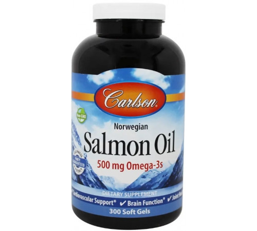 Омега 3 масло лосося Carlson Salmon Oil 500 мг 300 капс