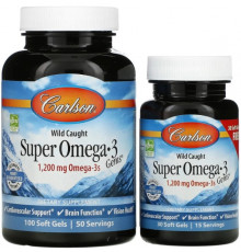 Риб'ячий жир Carlson Super Omega 3 600 мг 100+30 капсул