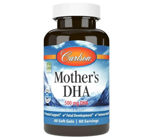Докозагексаєнова кислота (ДГК) для мам, що годують Carlson Mother's DHA 500 мг 60 капс