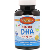 Рыбий жир для детей Carlson Kids Chewable DHA 120 капс апельсин