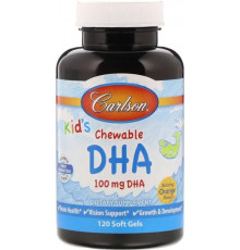 Риб'ячий жир для дітей Carlson Kids Chewable DHA 120 капс апельсин