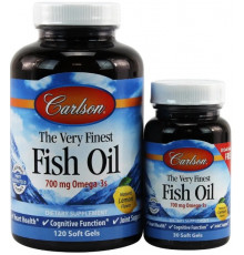 Омега 3 Carlson Fish Oil 700 мг 120 + 30 капс лимон