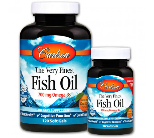 Риб'ячий жир Carlson Fish Oi 350 мг 120+30 капсул Апельсин