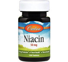 Ніацин (Вітамін В3) Carlson Niacin 50 мг 100 таб