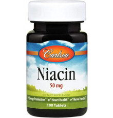 Ніацин (Вітамін В3) Carlson Niacin 50 мг 100 таб