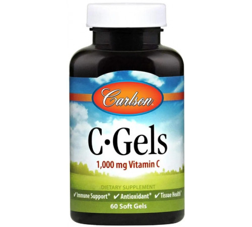 Вітамін C для імунітету Carlson C-Gel 1000 мг 60 гел капс