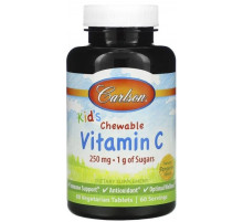 Витамин С для детей Carlson Chewable Vitamin C 250 мг 60 таб мандарин