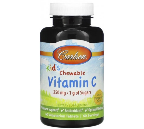 Вітамін С для дітей Carlson Chewable Vitamin C 250 мг 60 таб мандарин
