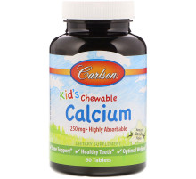Кальций для детей Carlson Chewable Calcium 250 мг 60 таблеток Ваниль