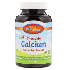 Кальцій для дітей Carlson Chewable Calcium 250 мг 60 таблеток Ваніль