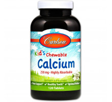 Жувальний кальцій для дітей Carlson Chewable Calcium 250 мг 120 таблеток Ваніль