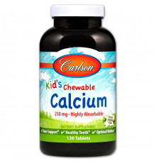 Жувальний кальцій для дітей Carlson Chewable Calcium 250 мг 120 таблеток Ваніль