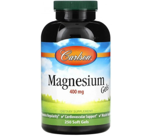 Магній оксид Carlson Magnesium Gels 400 мг 250 гелевих капсул