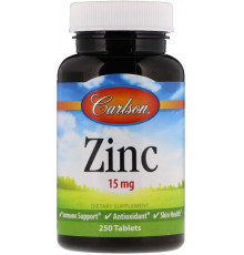 Цинк глюконат Carlson Zinc 15 мг 250 таб