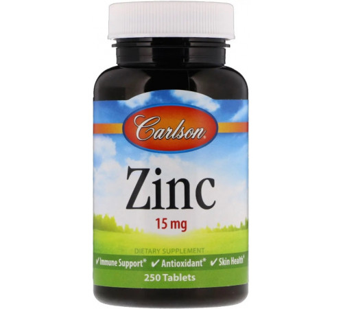 Цинк глюконат Carlson Zinc 15 мг 250 таб