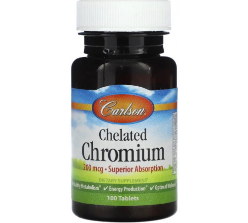 Хром хелат Carlson Chelated Chromium 200 мкг 100 таб