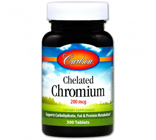 Хром хелат Carlson Chelated Chromium 200 мкг 300 таблеток