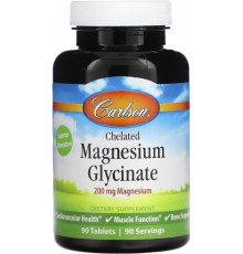 Магній гліцинат хелат Carlson Chelated Magnesium Glycinate 200 мг 90 таб