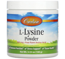 Лізин гідрохлорид 960 мг Carlson L-Lysine порошок 100 гр