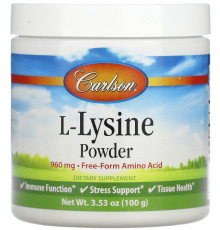 Лізин гідрохлорид 960 мг Carlson L-Lysine порошок 100 гр