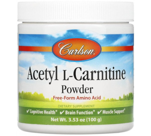 Ацетил карнітин  Carlson Acetyl-L-Carnitine 100 грам