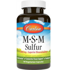 Метилсульфонілметан МСМ для суглобів та зв'язок Carlson MSM-Sulfur 1000 мг 90 капс