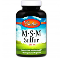 Метилсульфонілметан Carlson MSM Sulfur 1000 мг 180 вег капсул