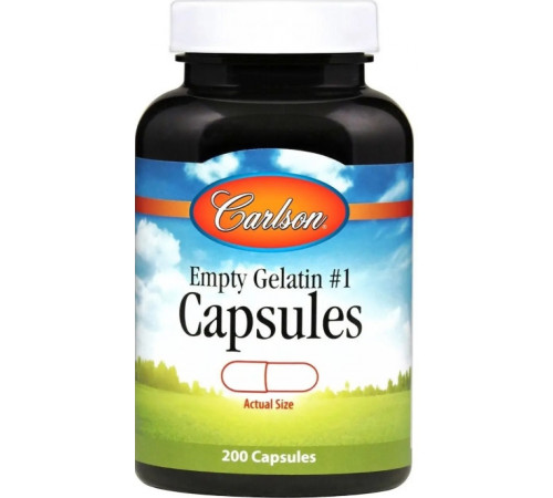 Порожня желатинова капсула Carlson № 1 Med-SM # 1 Empty Capsules 200 капс