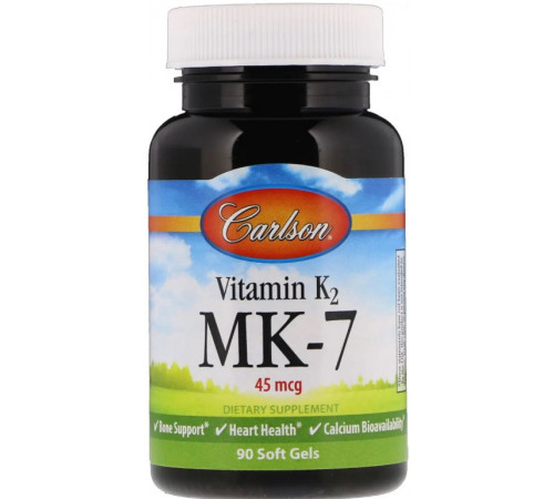 Вітамін K2 MK-7 Carlson Vitamin K2 MK-7 45 мкг 90 гел капс
