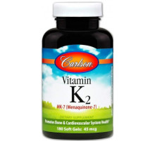 Витамин К-2 (менахинон) Carlson Vitamin K2 MK-7 45 мкг 180 гел капс