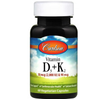 Витамин Д3 и К2 Carlson Vitamin D3 + K2 60 капс