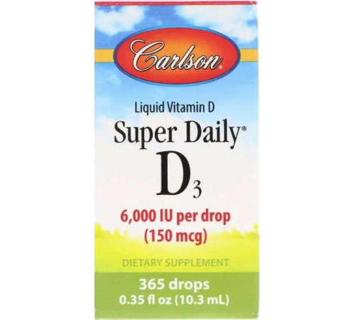 Вітамін D3 масляний Carlson Vitamin D3 6,000 МЕ 10.3 мл