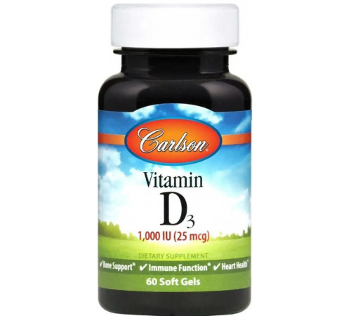 Витамин Д3 Carlson Vitamin D 1000 МЕ 60 гел капс