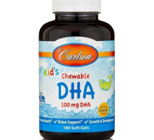 Риб'ячий жир для дітей Carlson  Kids Chewable DHA 100 мг 180 гел капс апельсин