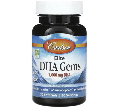 Докозагексаєнова кислота (ДГК) Carlson Elite DHA Gems1000 мг 30 гел капс