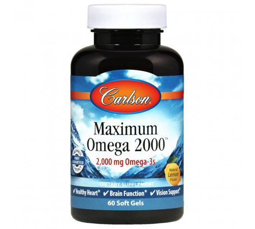 Риб'ячий жир для сердця Carlson Maximum Omega 2000 мг 60 капс