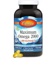 Омега 3 вітаміни Carlson Maximum Omega 2000 мг 180 кап