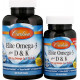Омега 3 + витамин Д3 и витамин К Carlson Omega-3 Plus D & K 60+30 капс