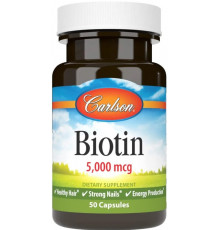 Біотин для волосся Carlson Biotin 5 мг (5000 мкг) 50 капс