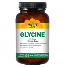 Гліцин Country Life Glycine 500 мг 100 таблеток